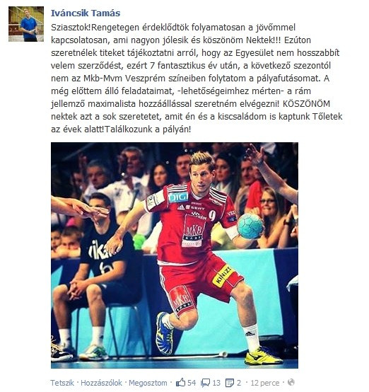 Iváncsik Tamás bejelentése