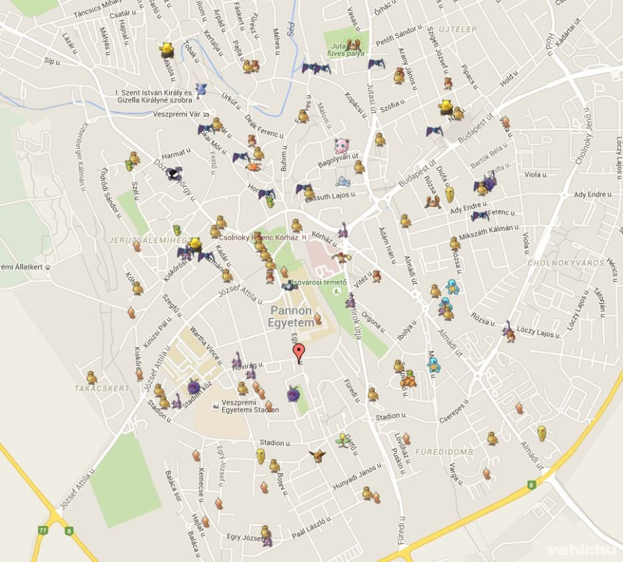 Veszprém Pokémon-térképe