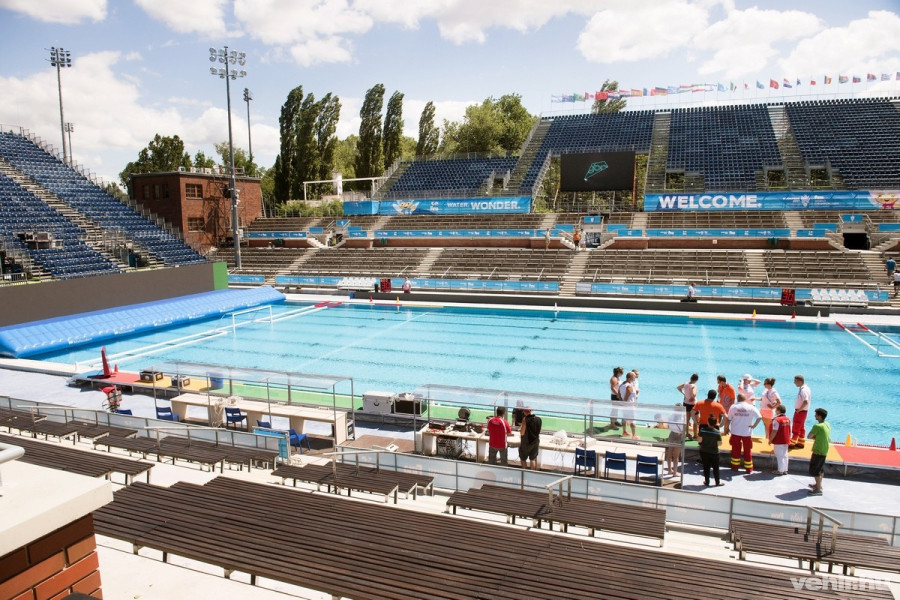 A világbajnokság vízilabdatornájának helyszíne, a Hajós Alfréd Nemzeti Sportuszoda. MTI Fotó: Koszticsák Szilárd