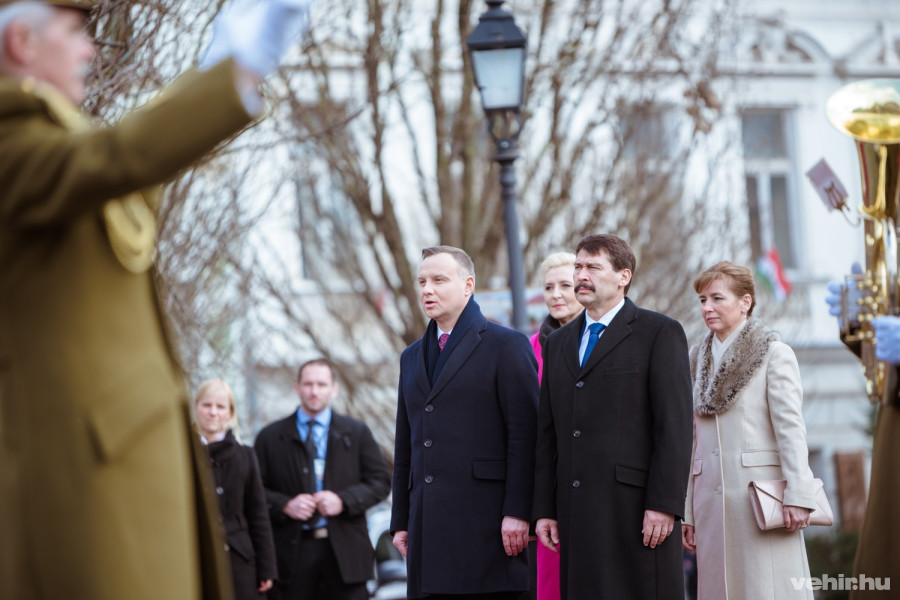 Andrzej Duda és Áder János 2018-ban Veszprémbe látogatott a magyar-lengyel barátság napja alkalmából.