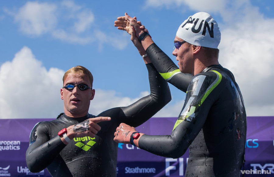 Ferry Weertman és Rasovszky Kristóf a befutót követő másodpercekben