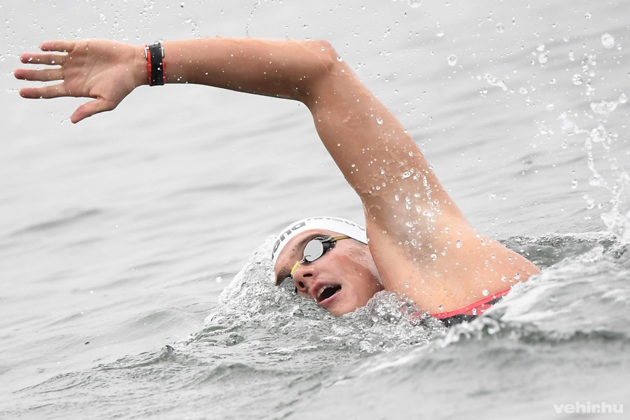 A későbbi győztes Rasovszky Kristóf a nyíltvízi úszók férfi 5 kilométeres versenyében a 18. vizes világbajnokságon a dél-koreai Joszuban 2019. július 13-án. MTI/MTI Fotószerkesztőség/Kovács Tamás