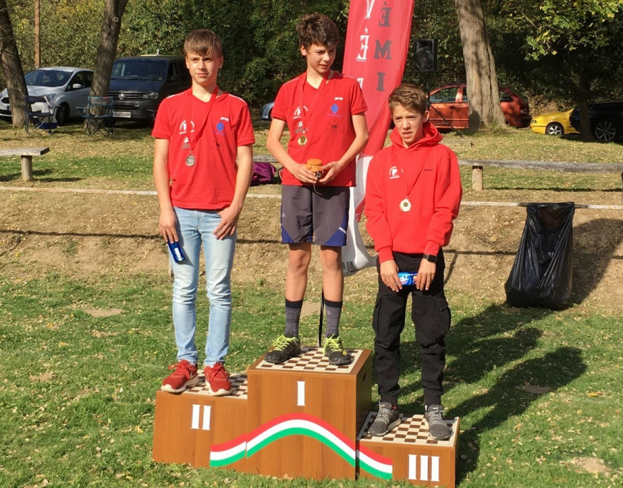 A 14 éves fiúk dobogója: 2. Blaskó Benedek, 1. Bálint Gergő, 3. Barát Miklós - Fotó: Wieder Ferenc