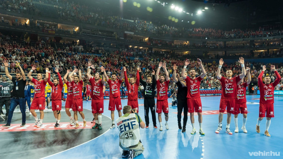 Veszprémi öröm a Kielce elleni győztes BL-elődöntő után - Köln (Lanxess Arena), 2019.06.01.
