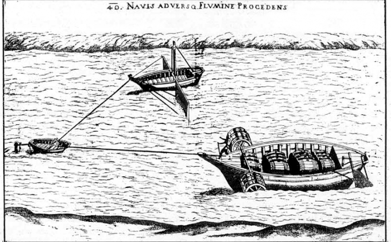 Hajóvontatás árral szemben (forrás: muzsa.sk)