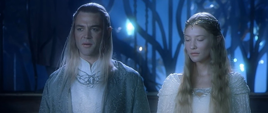 Részlet a Gyűrűk Ura filmből, Celeborn és Galadriel, akik a tünde néphez tartoztak 
