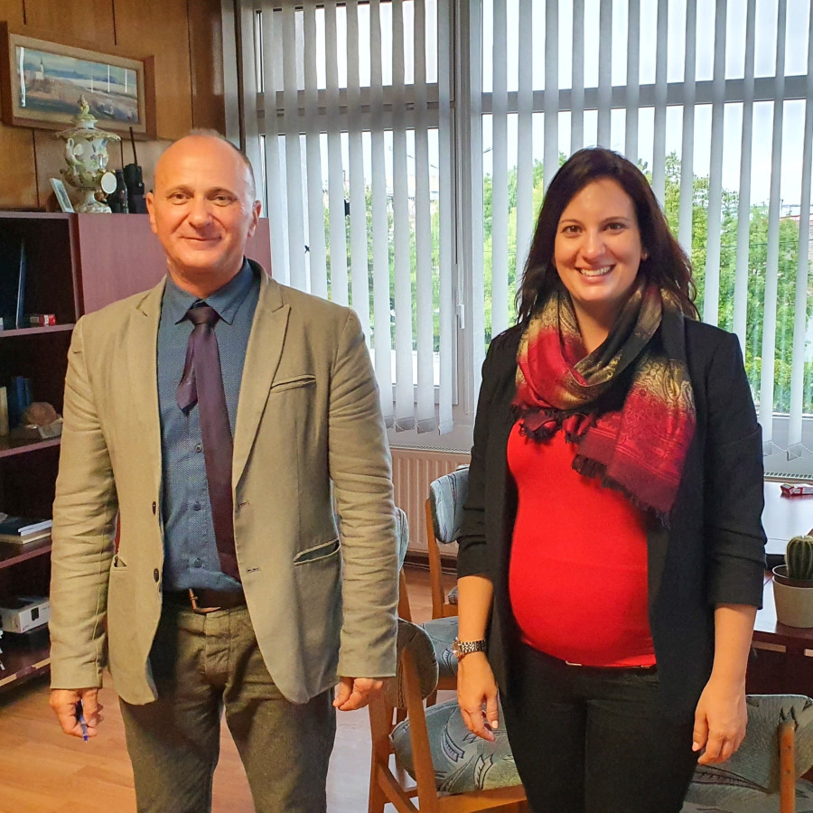 Rausz István, városi rendőrkapitány és Hegedűs Barbara, alpolgármester az egyeztetésükön