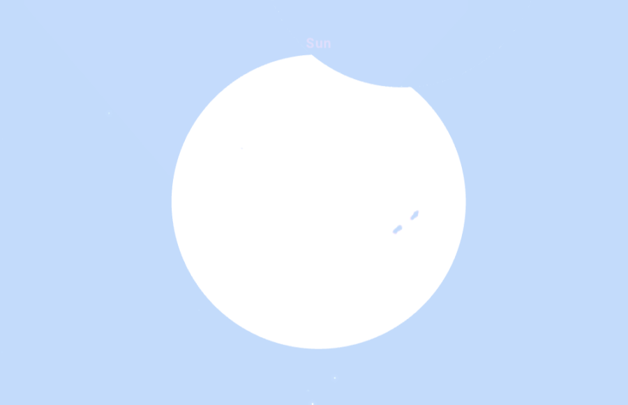 Veszprémből nézve ennyire fogy majd el a Nap (szimuláció: Stellarium)