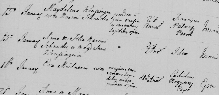 Az 1810-es földrengés áldozatai az isztiméri plébánia anyakönyvében