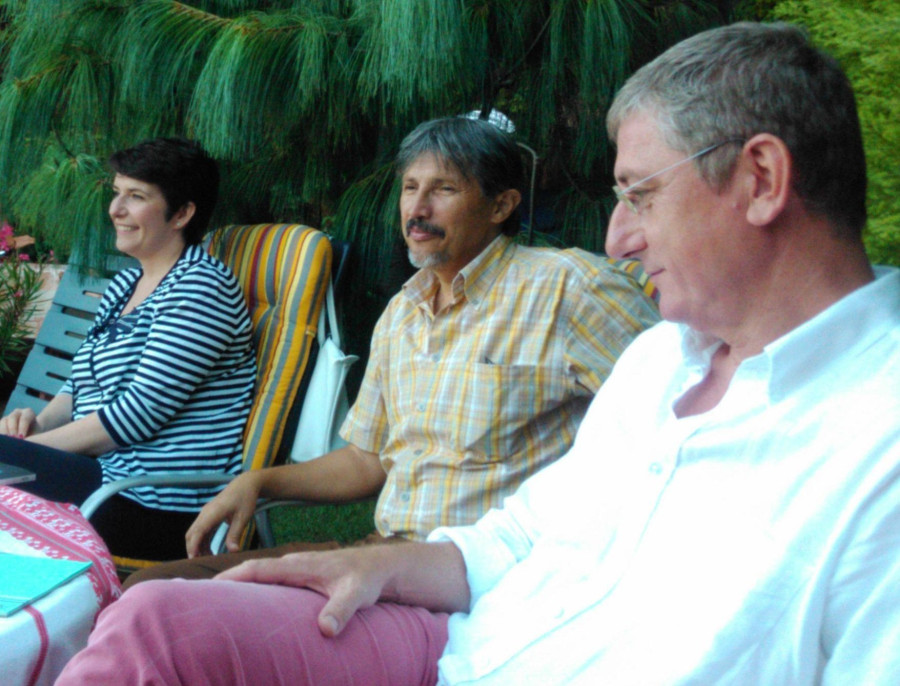 Katanics Sándor Gyurcsány Ferenc és Dobrev Klára társaságában még 2013-ban. A veszprémi politikus azóta kikerült a DK belső köréből. (fotó: Katanics Sándor Facebook-oldala)