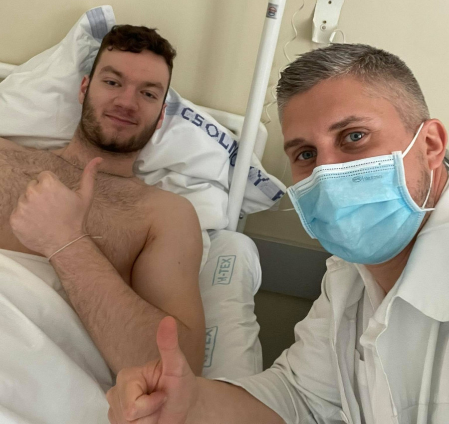 Palasics Kristóf már túlvan a műtéten - Fotó: bfakademia.hu