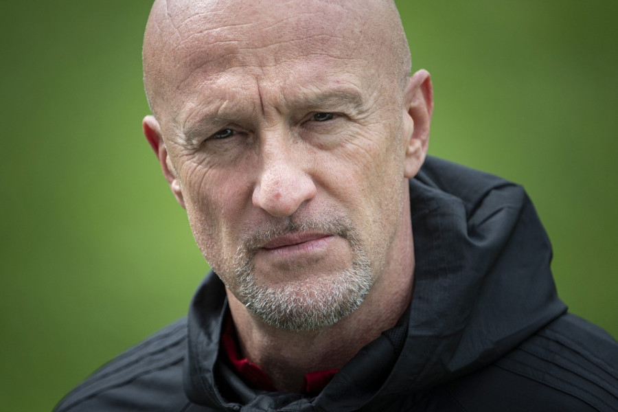 Marco Rossi szövetségi kapitány a részben budapesti rendezésű Európa-bajnokságra készülő magyar labdarúgó-válogatott edzésén tartott sajtótájékoztatón a telki edzőközpontban 2021. május 21-én. MTI/Szigetváry Zsolt