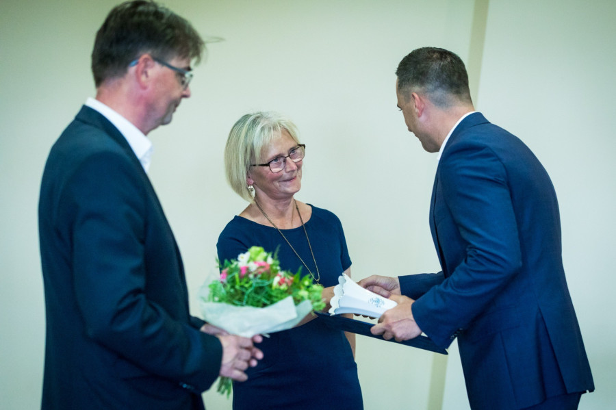 Kedves Andrea és Ovádi Péter a csütörtök délutáni díjátadón a Hangvillában.