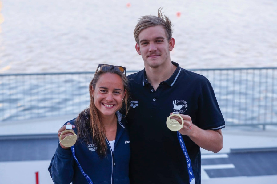 A két győztes, Olasz Anna és Rasovszky Kristóf - Fotó: MÚSZ Facebook