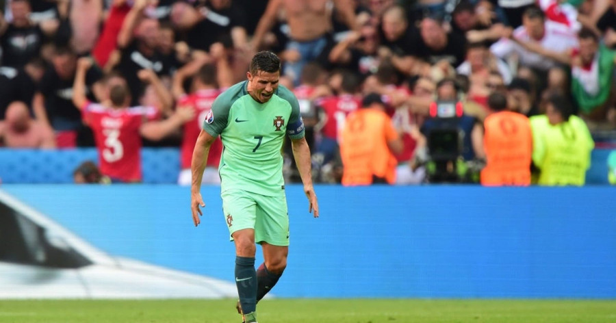 Christiano Ronaldo igencsak dühös volt az öt évvel ezelőtti, magyarok elleni összecsapáson (archív fénykép: 90min.com)