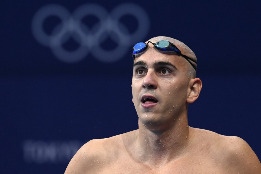 Cseh László a férfi 200 m vegyesúszás előfutama után - Fotó: MTI/Kovács Tamás