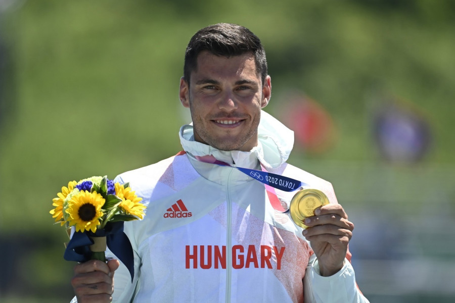 Az aranyérmes Tótka Sándor - Fotó: MTI/Kovács Tamás