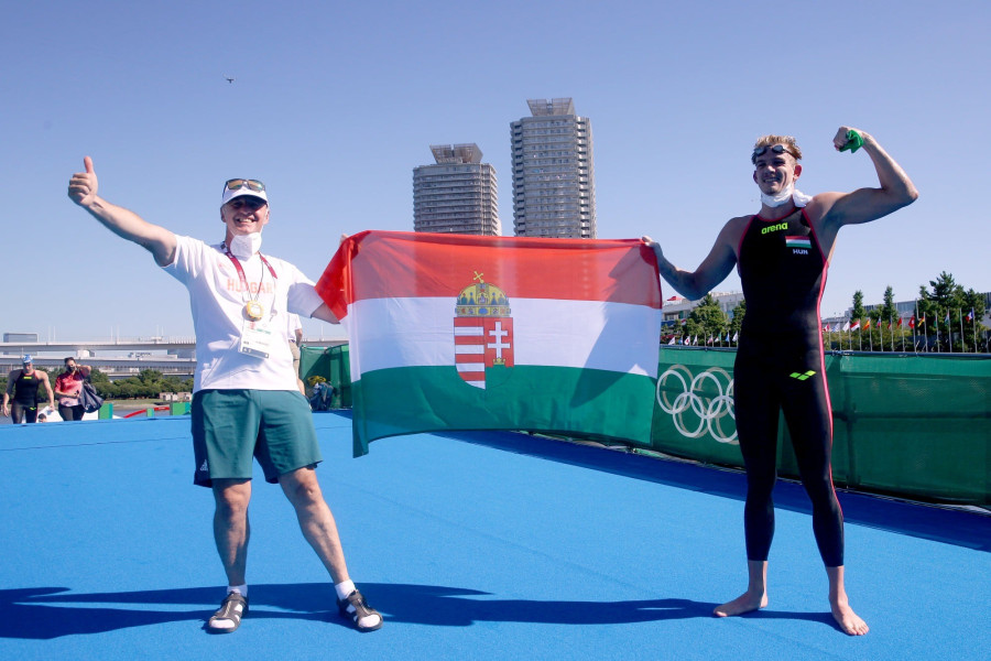 Szokolai László és Rasovszky Kristóf Tokióban - Fotó: MÚSZ Facebook