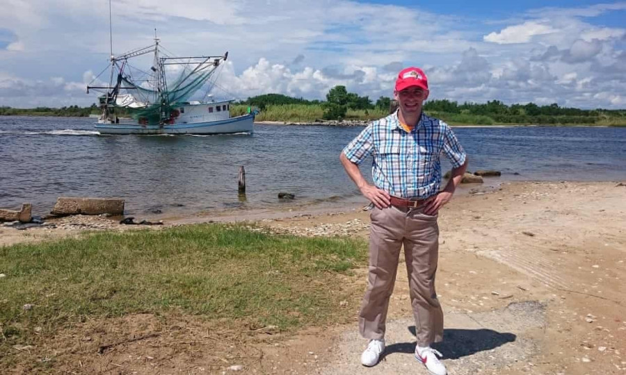 Rob Pope Forrest Gumpként Alabamában / Fotó: Nadine Pope/PR via theguardian.com