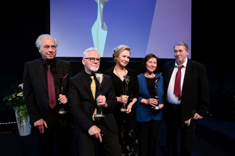  Huszti Péter színművész, Rófusz Ferenc animációs rendező, Udvaros Dorottya színművésznő, Szakács Györgyi jelmeztervező és András Ferenc rendező