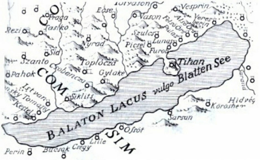 Korabeli balatoni térkép