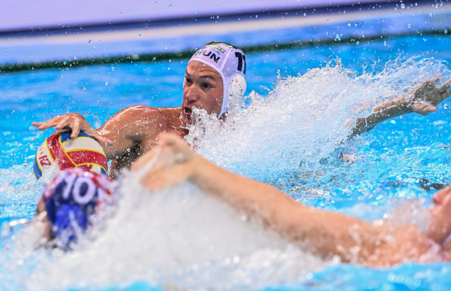 Jansik Szilárd a vízilabda Európa-bajnokság férfi tornájának döntőjében játszott Magyarország - Horvátország mérkőzésen Splitben 2022. szeptember 10-én. MTI/Illyés Tibor