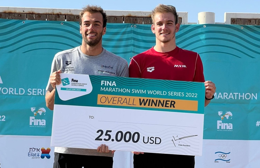 Gregorio Paltrinieri és Rasovszky Kristóf - Fotó: MÚSZ Facebook