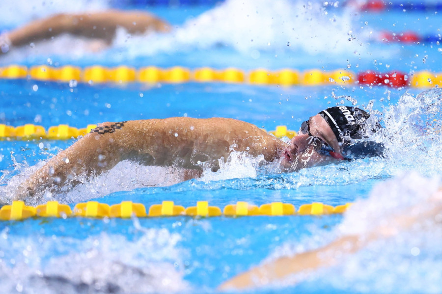 Rasovszky Kristóf az 1500 méteres férfi gyorsúszás döntőjében a 18. rövidpályás úszó országos bajnokságon Kaposváron 2022. november 17-én. MTI/Kovács Anikó