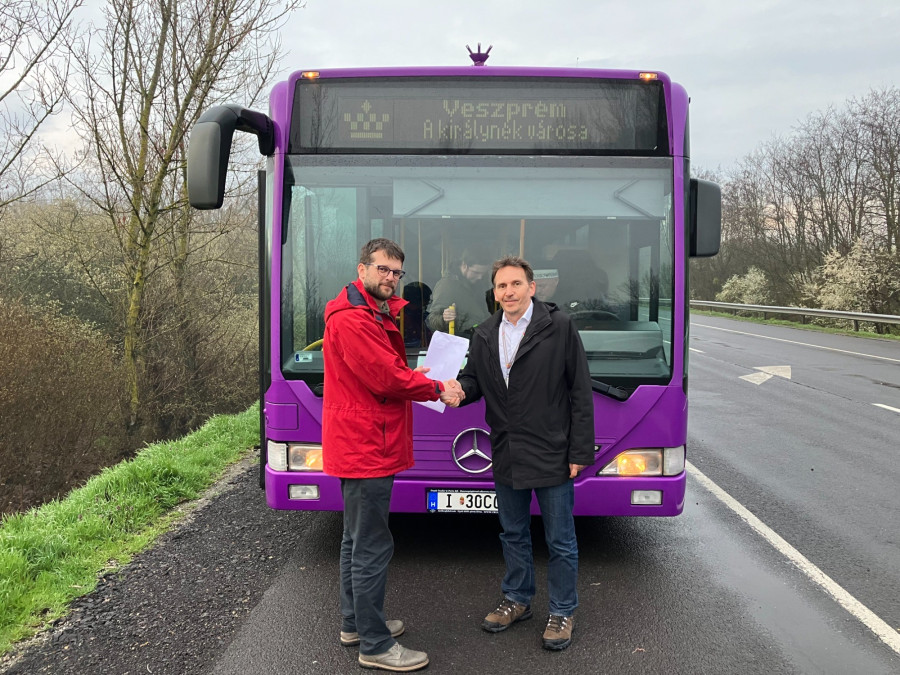 Polgári István (balra) és Kovács Attila (jobbra) Záhonynál