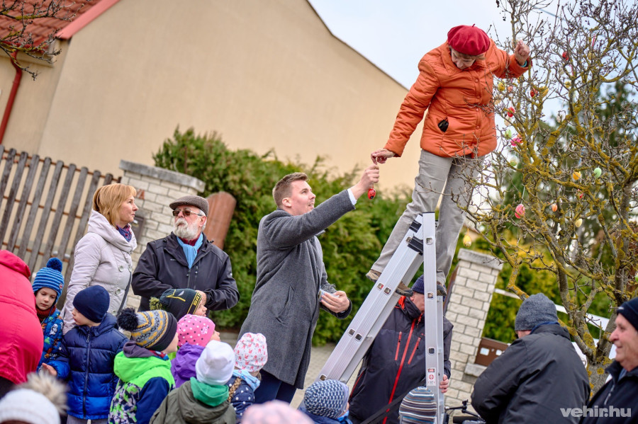 A fa díszítésébe Halmay Gábor, a városrész önkormányzati képviselője is bekapcsolódott