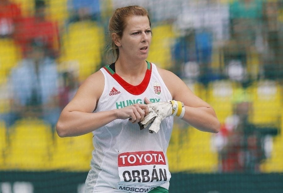 Orbán Éva a moszkvai atlétikai világbajnokság női kalapácsvetésének selejtezőjében a Luzsnyiki Stadionban 2013. augusztus 14-én. (MTI/EPA/Robert Ghement)