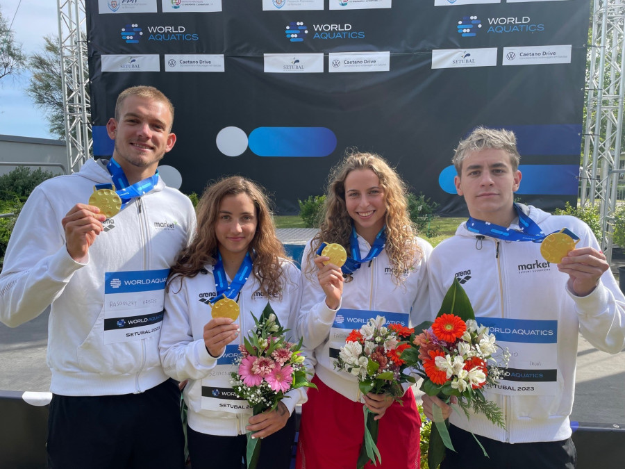 Rasovszky Kristóf, Szimcsák Mira, Fábián Bettina és Betlehem Dávid - Fotó: MÚSZ Facebook