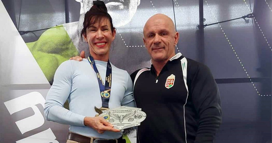 Csonka Anikó és edzője, Kupcsik László