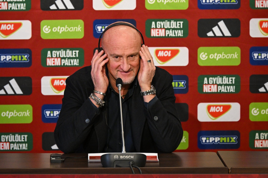 Marco Rossi szövetségi kapitány a nyári németországi Európa-bajnokságra készülő magyar labdarúgó-válogatott kerethirdető sajtótájékoztatóján a telki edzőközpontban 2024. március 12-én. MTI/Illyés Tibor
