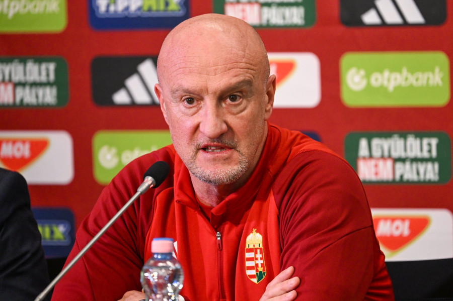 Marco Rossi szövetségi kapitány a magyar labdarúgó-válogatott sajtótájékoztatóján a másnapi, Törökország elleni barátságos mérkőzés előtt a telki edzőközpontban 2024. március 21-én. MTI/Illyés Tibor 