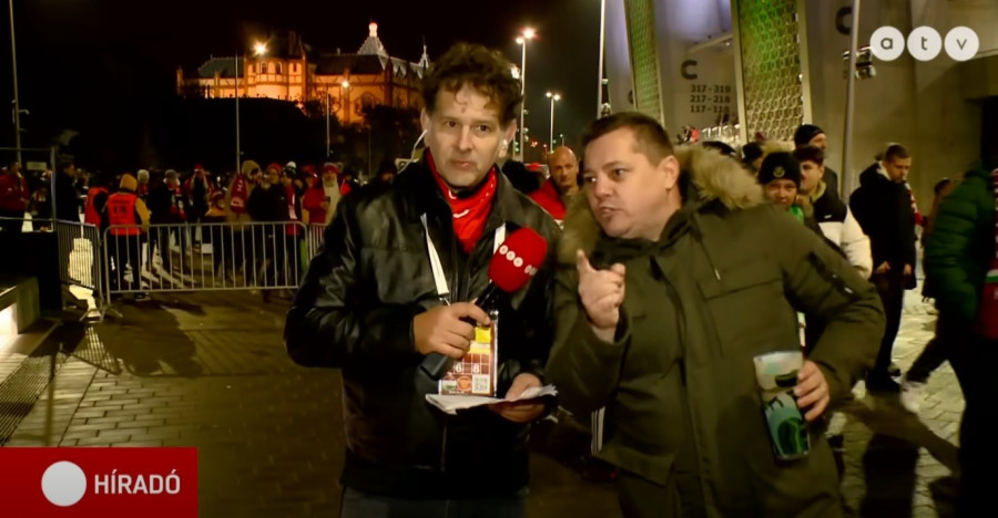 Az ATV egyik élő bejelentkezése, amit megzavart egy "önjelölt riportalany" rögtönzött politikai állásfoglalása (Forrás: Youtube)