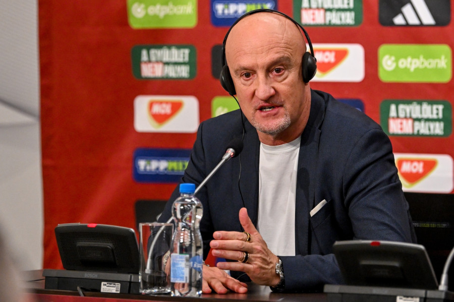 Marco Rossi szövetségi kapitány a nyári németországi Európa-bajnokságra készülő magyar labdarúgó-válogatott kerethirdető sajtótájékoztatóján a telki edzőközpontban 2024. május 14-én. MTI/Illyés Tibor