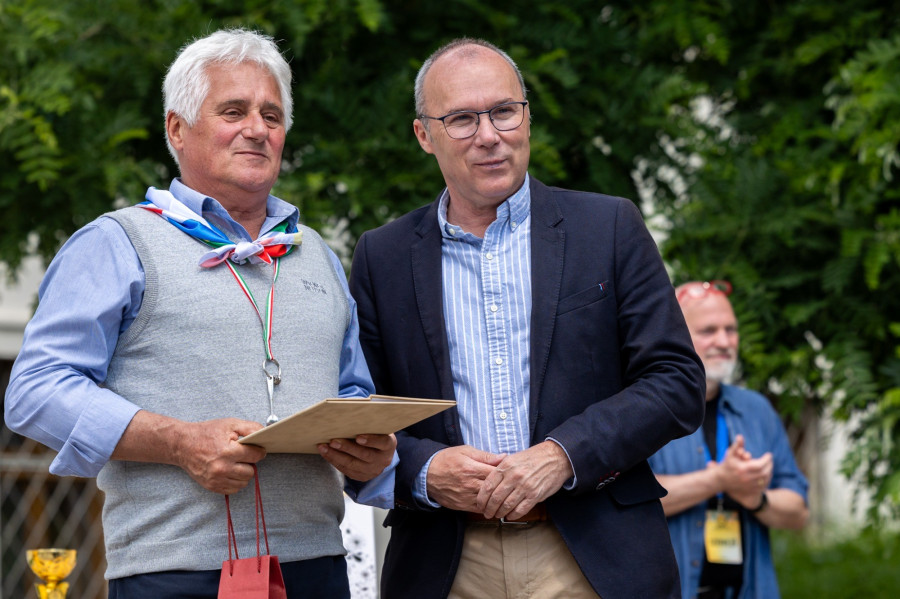 Auerbach Attila, a Baráti Kör elnöke Porga Gyulával