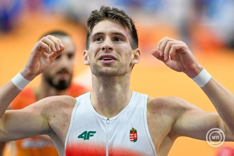 A győztes Molnár Attila a férfi 400 méteres síkfutás döntőjében az apeldoorni fedettpályás atlétikai Európa-bajnokságon 2025. március 8-án. MTI/Illyés Tibor