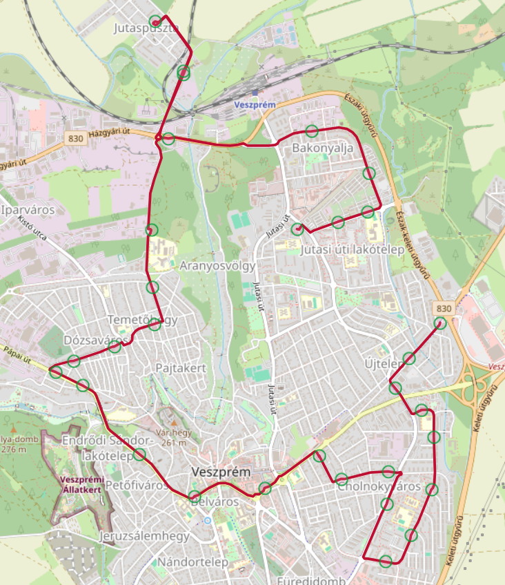 15-ös Kádártai út – Jutaspuszta – Haszkovó