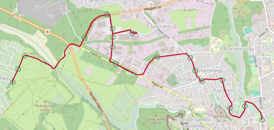18-as Autóbusz-állomás – Henger utca – Csatárhegy