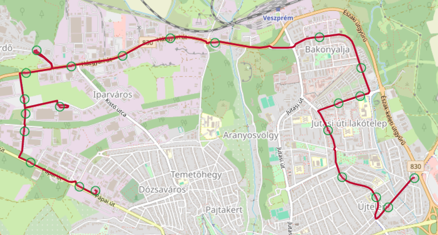 21-es Pápai út – Kádártai út