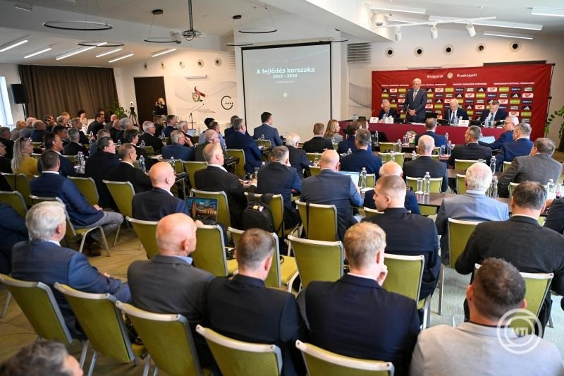 Az MLSZ éves, rendes közgyűlése a telki Globall Football Park & Sporthotelben 2025. május 9-én. MTI/Illyés Tibor