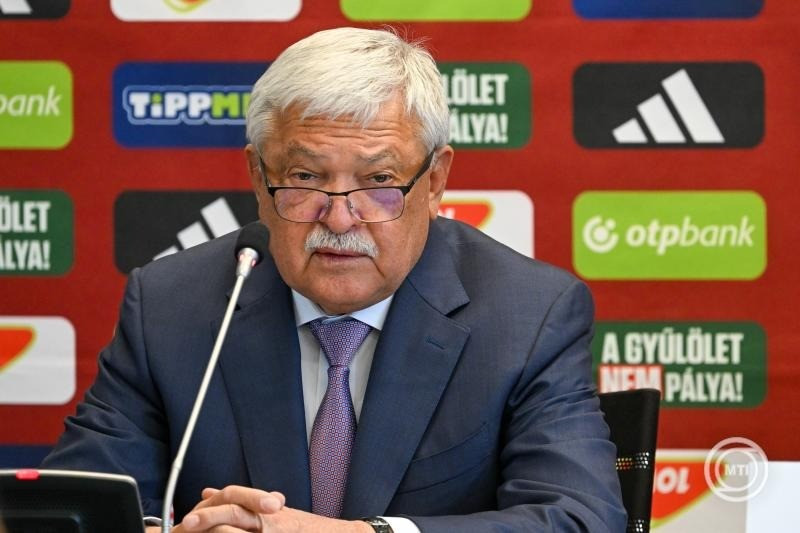  Csányi Sándor, a Magyar Labdarúgó Szövetség (MLSZ) elnöke az MLSZ éves, rendes közgyűlésén a telki Globall Football Park & Sporthotelben 2025. május 9-én. MTI/Illyés Tibor