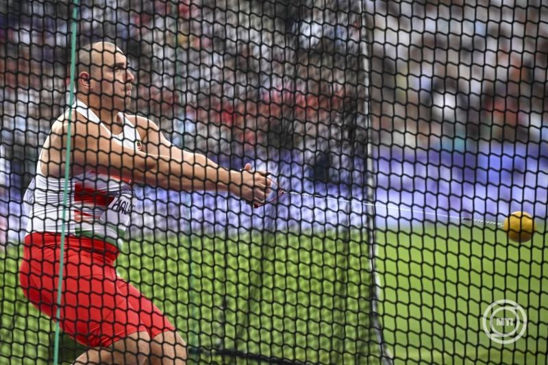 Halász Bence a férfi kalapácsvetés döntőjében a 2024-es párizsi nyári olimpián a párizsi Stade de France-ban 2024. augusztus 4-én. MTI/Czeglédi Zsolt