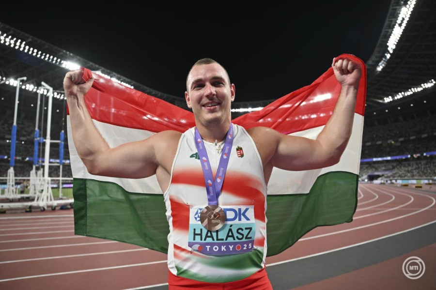 Halász Bence a férfi kalapácsvetés döntőjében a tokiói atlétikai világbajnokságon 2025. szeptember 16-án. MTI/Czeglédi Zsolt