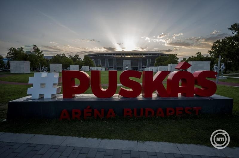 A Puskás Aréna 2025. augusztus 28-án. A Puskás Arénában lezajlott a labdarúgó Bajnokok Ligája 2026. május 30-i budapesti döntőjének előkészületeit beindító első munkaértekezlet. MTI/Balogh Zoltán