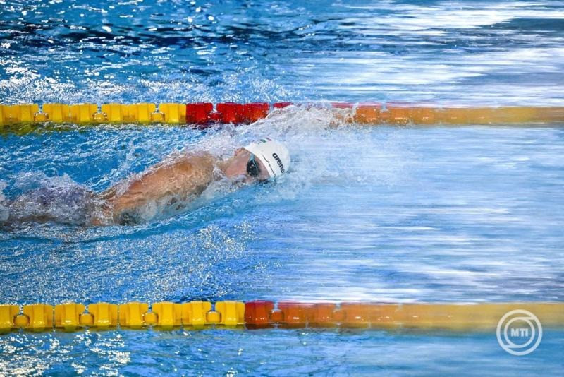 Betlehem Dávid a férfi 1500 méteres gyorsúszás előfutamában a rövidpályás úszó Európa-bajnokságon a lengyelországi Lublinban 2025. december 3-án. MTI/Bodnár Boglárka