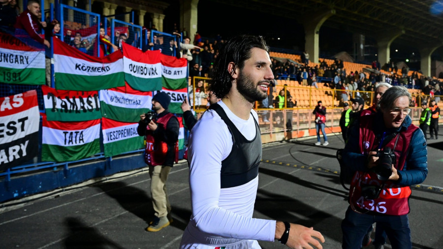 Szoboszlai Dominik, miután a magyar labdarúgó-válogatott világbajnoki selejtezõ mérkõzésen 1-0-ra nyert Örményország ellen a jereváni Szargszján Köztársasági Stadionban 2025. november 13-án.MTI/Czeglédi Zsolt