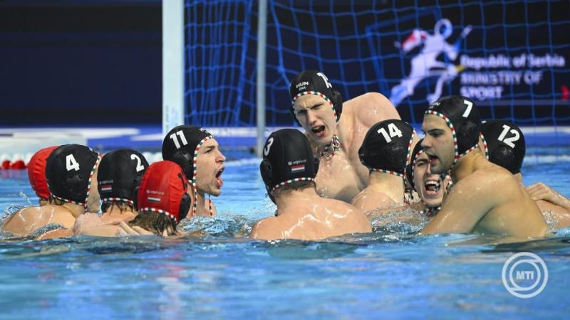 A magyar válogatott a belgrádi férfi vízilabda Európa-bajnokság A csoportjának harmadik fordulójában játszott Málta - Magyarország mérkőzésen a Belgrade Arenában 2026. január 14-én. MTI/Czeglédi Zsolt